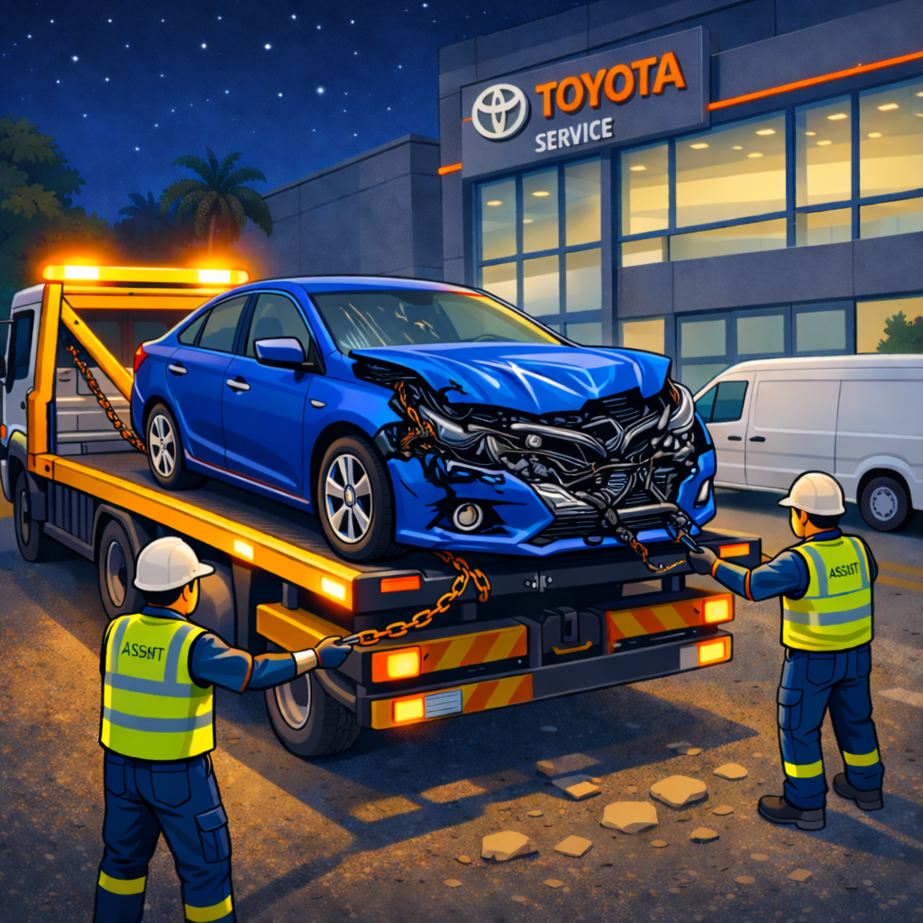 Egypt Assistance received an urgent call regarding a vehicle involved in an accident in El-Dekheila, Alexandria.